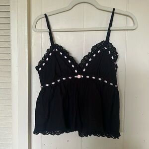 Black coquette tank top